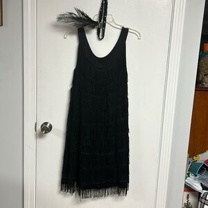 Halloween Costume? Flapper dress by H&M bejeweled feather headband upon request.